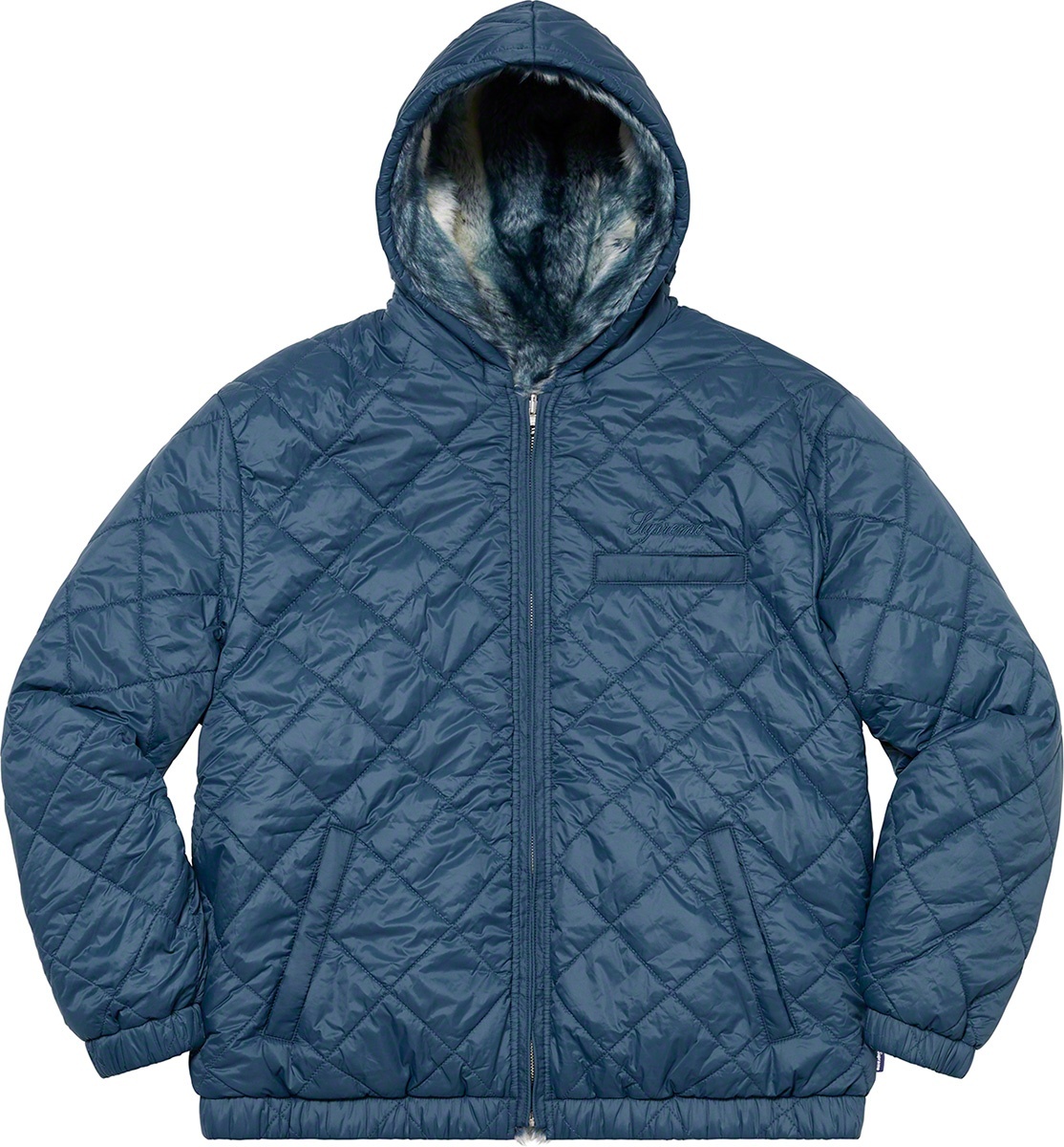Faux Fur Reversible Hooded Jacket view 12